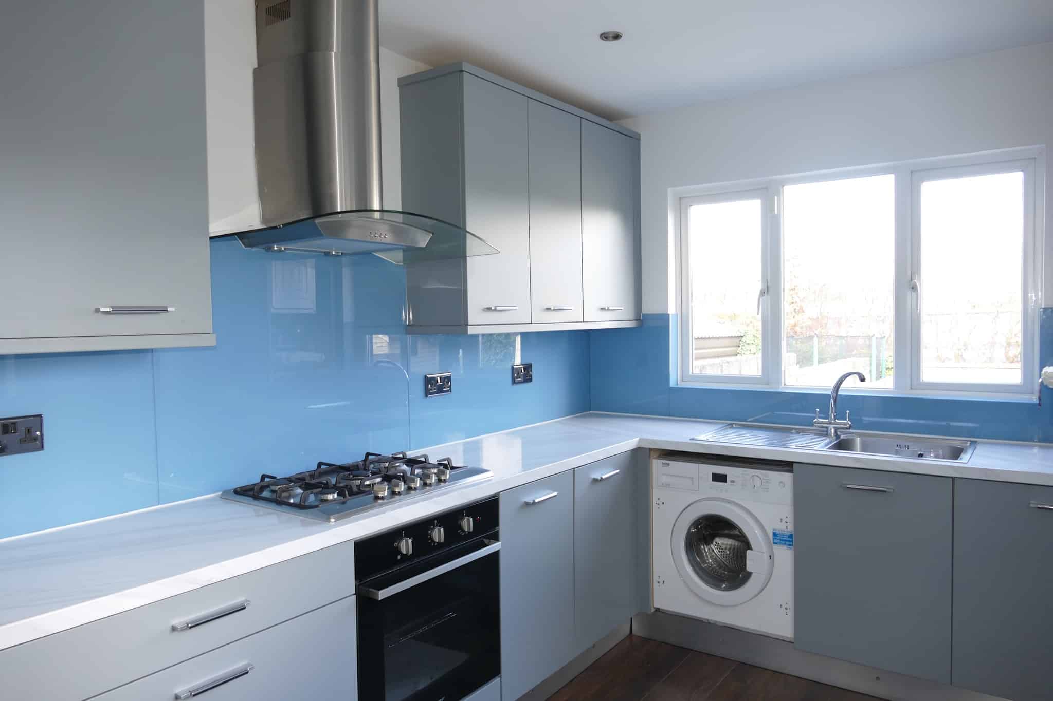 Blue Colour Glass Splashback Blue Colour Glass Splashback